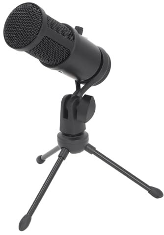 Tihebeyan USB-Mikrofon mit Hervorragendem Klang, Desktop-Mikrofon mit Nierencharakteristik für, Streaming, Gaming, mit Stativständer, für Online-Unterricht und Videokonferenzen