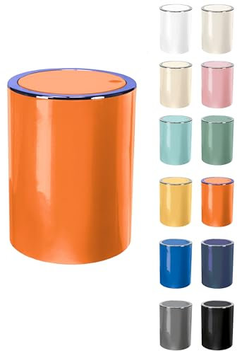 KW Clappe 5Ltr Plastic Swing Bathroom/Kitchen/Small Waste/Office Bin (Orange)