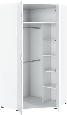 Corner Wardrobe Beautiful Full Mirrored & White 2 Door Corner Wardrobe