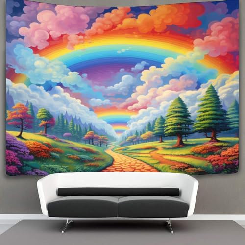 FPAKAKIIE 3D Druck Rainbow Wandteppiche Poster Ornament Wandbehang Wandteppich Wanddeko Wandbehang Für Wohnzimmer Schlafzimmer Tapisserie 70cmx100cm