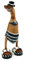 Leikor Deko Ente Holz mit Bikini und Badelatschen Blau-Weiss 25 cm