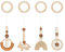 heavenlife 4 Stück Spielbogen Baby Spielzeug ab 0 Monate, Gym Spielbogen Baby Holz Anhänger, Spielebogen Babies Toys für Babyschale Kinderwagen Autositz Spielzeug (Braun)
