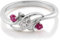 Beydodo Eheringe Weißgold 375 Einzeln Damen, Hochzeit Ring Flügel mit Korund und Moissanit Verlobungsringe Frauen Ringe Nickelfrei Große 50 (15.9)