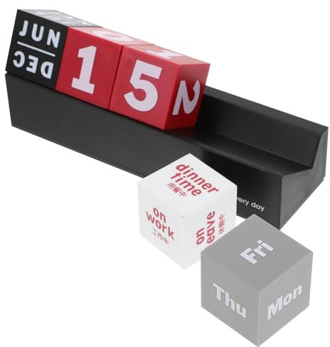 HONMEET Kalender Aus Holz Blöcke Über Datumsanzeige Kalender Für Büro Schreibtisch-