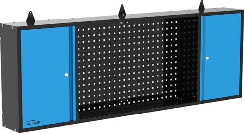 Güde Wandschrank GWS 2T/L XL – 2-türiger Hängeschrank mit Lochwand, höhenverstellbare Fachböden, pulverbeschichtetes Stahlblech, passend Werkbänken