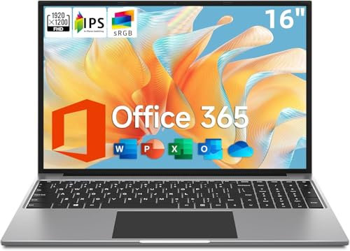 jumper Laptop 16 Zoll FHD IPS 1200p Bildschirm, 4 GB RAM 128 GB SSD bis zu 2,5 GHz Celeron 5305U, Notebook installiert 1 Jahr 365 Office, Bluetooth 4.0, USB 3.0 × 2, 1TB SSD Slot Erweiterung, HDMI