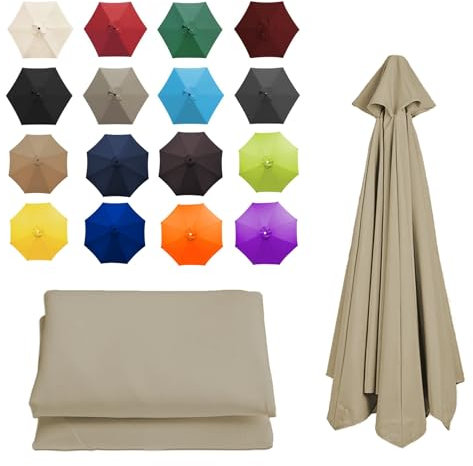 XRQBYUX Toldo De Repuesto Para Sombrilla De 3.50 M/8 Varillas, Cubierta De Tela Para Parasol, Protección UV, Parasol De Repuesto Resistente Y Gruesa(Top color,8 ribs-350cm/11.4ft)