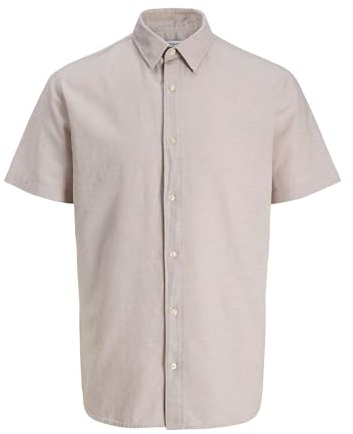 Jack & Jones Herren Jjebreeze Linen Blend Shirt S/S Sn Jnr Jjebreeze Linen Blend Shirt S/S Sn Jnr (1er Pack)