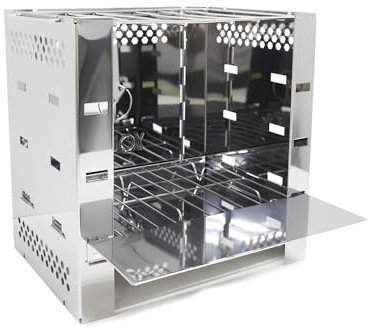 PQPQLI Fornello da Campeggio Pieghevole A Legna, Barbecue A Carbone in Acciaio Inox, Fornello A Legna da Campeggio, Barbecue Portatile per Escursionismo, Campeggio, Picnic, Barbecue