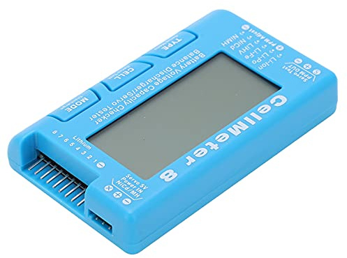 ViaGasaFamido Digital Battery Capacity Checker, Lcd Battery Capacity Checker Backlight Voltage Servo Tester, Balancer Function for LiPo, Liion, LiFe, NiCd, NiMH, High Visibility Lcd Display,
