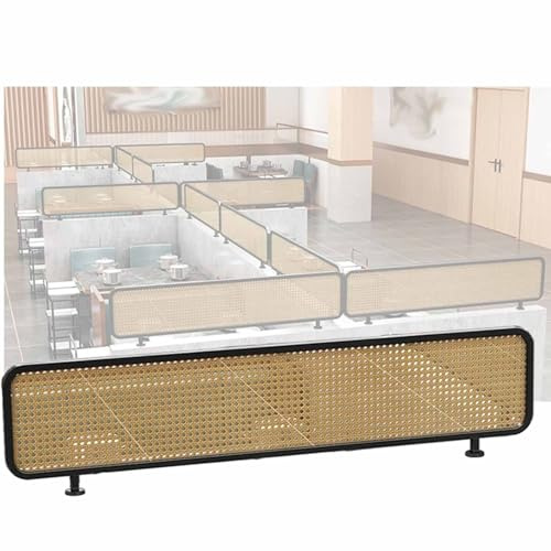 Snaweo Trennwand für die Arbeitsplatte, Trennwände Aus Schmiedeeisen for Essbereiche, Rattan-Trennwändes, Erhöhter Halbwandiger Niedriger Zaun, Esstisch-Bildschirm(Black A,30x80cm/11.81x31.50in)