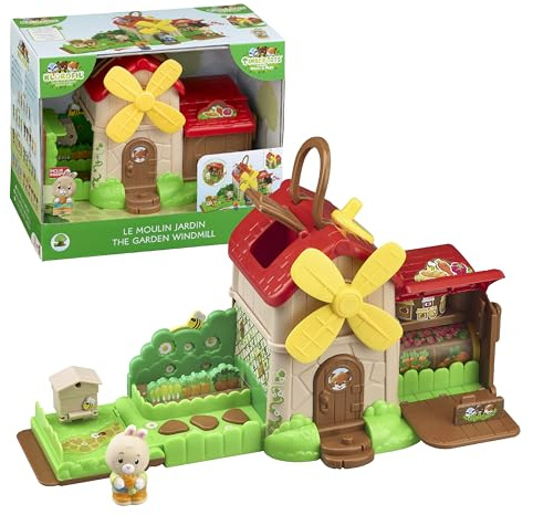 Les Klorofil – Le Moulin Jardin – Jouet d’Imagination Enfant dès 18 Mois – Maison Pop-Up Timber Tots avec Manivelle, Activités et Figurine Lapin – Univers Klorofil Compatible – Jeu d’Éveil