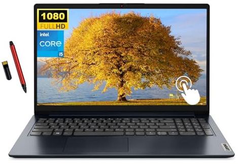 Lenovo Ideapad, laptop touchscreen FHD da 15,6 pollici, processore Intel Core i5-1335U 10-core di 13a generazione, 12 GB di RAM, SSD da 512 GB, grafica Intel Iris Xe, Wi-Fi 6, Windows 11 Home, Abyss