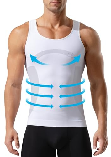 Casey Kevin Shapewear herr kompressionströja mage väg undertröja herr body shaper tank topp ärmlös för platt mage