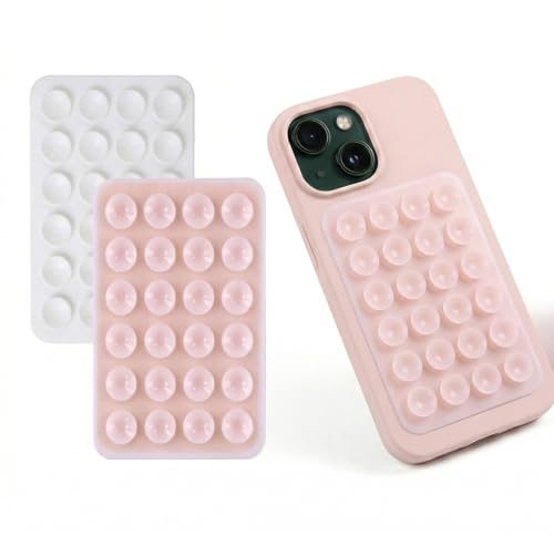 CATZUM Confezione da 2 Supporto con ventosa, Custodia in silicone, Retro adesivo per cellulare, Ventose per telefono, in silicone per auto, Unilaterale antiscivolo, Accessori per cellulari e telefono