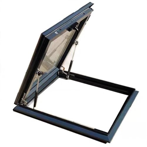 Customizable Skylight Window, Double Tempered Glass, Basement Window Well Covers, Egress Window Cover, Rooftop Hatch with Remote Control