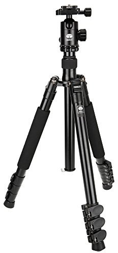 Sirui ET-2004/E-20 Easy Traveler Dreibeinstativ (mit E-20 Kopf, Aluminium, Höhe: 144 cm, Gewicht: 1,65 kg, Belastbarkeit: 12 kg, mit Tasche und Gurt) schwarz