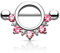 Paula & Fritz® Brustwarzen-Piercing Brustpiercing Frau Maenner Intimpiercing Mann Nippelpiercing Reif Kranz Zirkonia Edelstahl Chirurgenstahl 316L K15780_PC