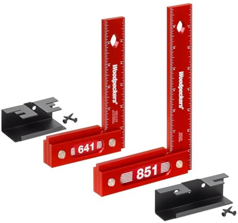 641 und 851 (150 und 200 mm) SET Präzisionswinkel 90 Grad Metrische Version Anschlagwinkel - Woodpeckers