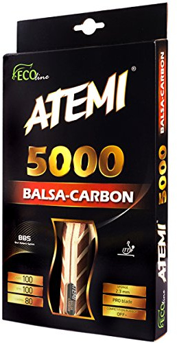 Atemi Table Tennis Bat 5000 (Carbon/Balsa Wood) Professional Table Tennis Bat for Maximum Speed, Rotation and Control