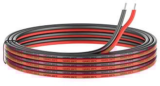 0.32 mm² 2 Conductor Cable de silicona paralelo 10Metros [negro 5M rojo 5M] 22awg de cables de conexión Cable de cobre estañado trenzado sin oxígeno Resistencia a altas temperaturas