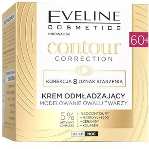 Eveline Cosmetics Konturkorrektur Anti-Aging Gesichtscreme mit NeoContour-Technologie - Reduziert Falten, Strafft und Revitalisiert die Haut, Tages- & Nachtcreme für reife Haut 60+, 50ml