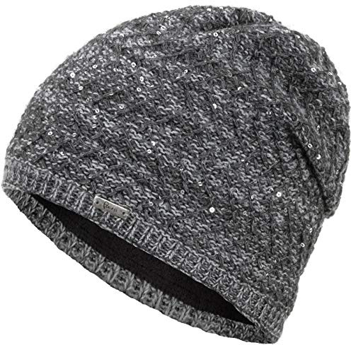 Faera Wintermütze Mütze Damen Pailletten warm gefüttert Wintermütze Mädchen Frauen Fleecefutter Winter Strickmütze Beanie
