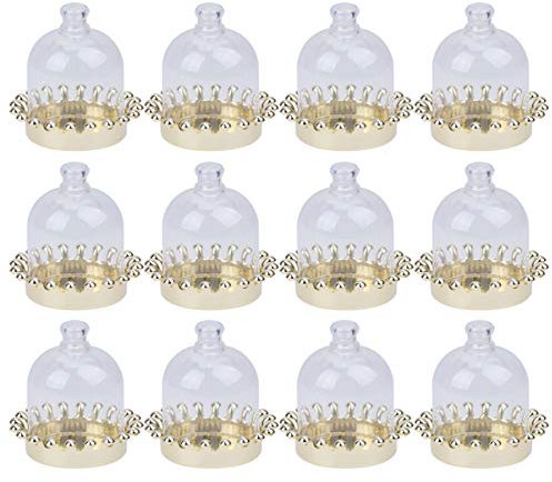 NUOBESTY 12st Schokoladenständer Party-cupcake-kuppel Klare Tortenplatte Kleiner Tortenständer Cupcake-display-abdeckung Dessertständer Kuchenstand Kuchendeckel Dekorationen Mini