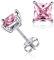 ChicSilver 925 damen Quadrat Ohrstecker Silber Authentische Geburtsstein Ohrstecker Für Frauen Oktober Rosa Edelstein Schmuck Ohrringe Ohrstecker