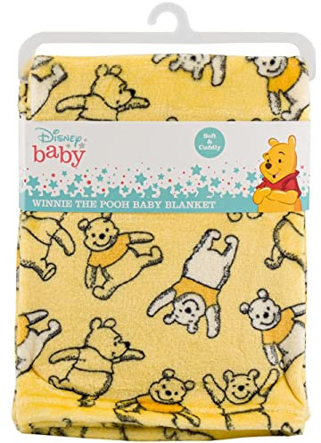 Disney Cudlie Baby Winnie The Pooh 1-Ply Flannel Fleece with Happy Days Print