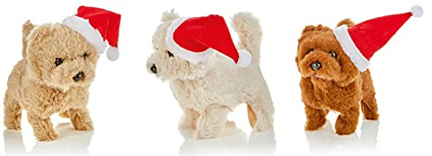 Animated Puppy With Santa Hat Barking Noise Battery Operated