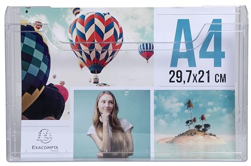 Exacompta 65658D Wandprospekthalter für Dokumente DIN A4 hoch glasklar Flyerhalter Zeitschriftensammler