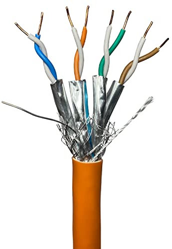500m CAT7a Low Smoke Foil Shielded Cable | Pure Copper Solid Core 23 AWG S/FTP Ethernet | 40 Gigabit Network Internet Data Reel Drum | Low Smoke Zero Halogen Cable