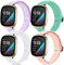 4 Stück dehnbare Bänder kompatibel mit Fitbit Versa 3Fitbit Versa 4Fitbit Sense 2Fitbit Sense Armbänder Damen Herren, verstellbare, elastische, atmungsaktive Schlaufe Nylon Ersatzbänder für Fitbit