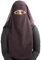 MyBatua 3 Schichten Saudi Niqab In Atmungsaktive Georgette, Großhandelspreis, 1pc Gesicht Schleier NQ-003, Schokoladenbraun, Einheitsgröße