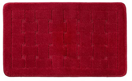 Emma Barclay Orkney - Crosshatch Bath Mat (45x75cm) (Bordeaux)