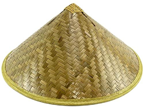 Sombrero oriental de bambú de paja estilo chino, sombrero ligero y transpirable, sombrero de pesca para agricultor, sombrero de verano resistente a la lluvia, Imagen