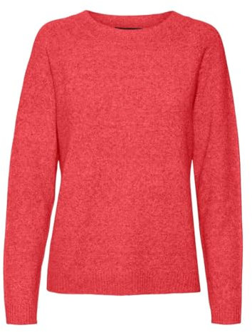 VERO MODA Vmdoffy Ls Blouse Noos à col Rond pour Femme, Cayenne - Détails : chiné, XL