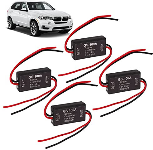 BOROCO Auto-Blinkmodul, Bremslicht-Blink-Controller, 4 Stück, 12 V DC, LED-Blitz-Stroboskop-Controller Für Motorrad, Auto, LKW