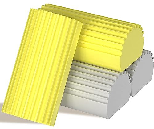 FAMIDIQGO Paquete de 4 esponjas de Limpieza Esponjas de Limpieza en húmedo para persianas de Espejo de barandilla de Vidrio para una Limpieza del hogar sin Esfuerzo (Gris, Amarillo)