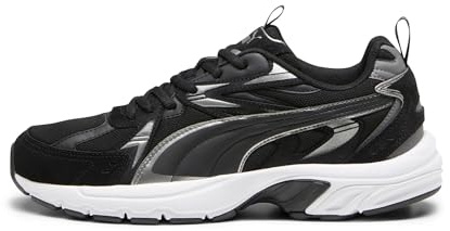 PUMA Unisex MILENIO TECH Suede Sneaker, Black Aged Silver-Cool Dark Gray, 5 UK