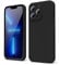 oakxco Designed for iPhone 13 Pro Phone Case Liquid Silicone Bumper Grip, Cute Thin Slim Soft Rubber TPU Plain Smooth Gel Cover for Women Girl Aesthetic, Matte Solid Protective & Shockproof, Black