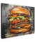 MuchoWow© Wandbilder 70x50 cm Schlafzimmer Home Deko Wohnung Bild Wohnzimmer Fotoleinwand Wand Bilder Leinwand Wall Decor Banksy - Street Pop Art - Burger - Essen - Kunst - Grau - Graffiti
