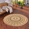 Pergamon Natur Teppich Handgefertigt Jute Rund Wohnzimmer Boho mit Bordüre oder Ethno Style