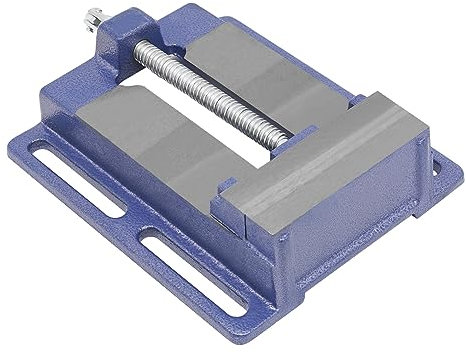 Maschinenschraubstock, Schraubstock Werkstatt Bohrmaschinenschraubstock, Hochwertiges Gusseisen und Rundstahl Nr.45, 23 * 18 * 6cm, Blau