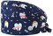 2 Stück Zähne Bedruckte Scrubs Mütze mit Knöpfen Verstellbare Baumwoll Scrub Cap Bouffant Mütze Damen Scrubs Hüte Unisex Stillkopfbedeckung,I,Einheitsgröße