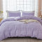 Housse de Couette 220x240cm Seersucker Rayures Unie Violet Gaufré Rayé Structuré Adulte Ado Doux Confortable Elegant Parure de lit 2 Personnes Rayé avec 2xTaie d'oreiller 65x65 avec Fermeture Éclair