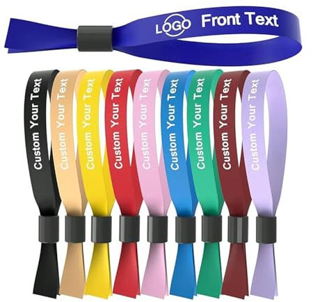 Lot De 50 Personnalisable Bracelets D'Entrée En Tissu, Bracelets D'Identification VIP Bracelet D'Événement, Couleur Bracelets De Concert Avec Fermeture Bande De Poignet D'Entrée