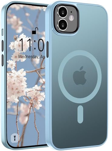 Andwing für iPhone 11 Hülle Magnetisch [Kompatibel mit MagSafe] Matt Anti-Fingerprint Schutzhülle – Stoßfest Militärstandard (MIL-STD-810G), Ultradünn & rutschfest für iPhone 11-Hellblau