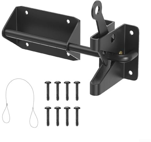 Heavy Duty Automatic Gate Latch, Suitable For Outdoor Wooden Fences Swing And Sliding Doors Folding Doors Barn Doors Sheds, Made Of Carbon Steel Material